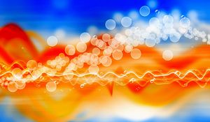 Preview wallpaper glare, bokeh, circles, blue, orange, wavy