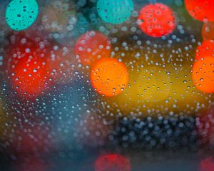 Preview wallpaper glare, bokeh, drops, glass, surface
