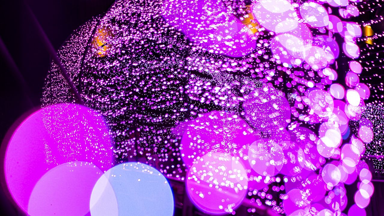 Wallpaper glare, bokeh, purple, circles