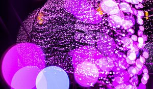 Preview wallpaper glare, bokeh, purple, circles