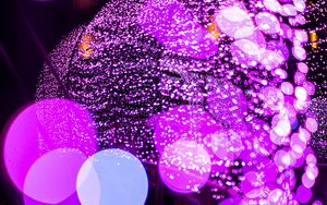 Preview wallpaper glare, bokeh, purple, circles