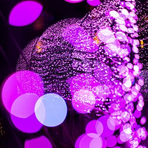 Preview wallpaper glare, bokeh, purple, circles