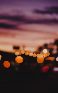 Preview wallpaper glare, bokeh, sunset, night, blur, dark