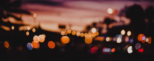 Preview wallpaper glare, bokeh, sunset, night, blur, dark