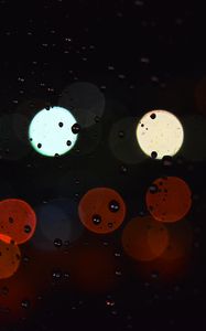 Preview wallpaper glare, circles, background, surface, drops