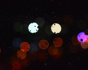 Preview wallpaper glare, circles, background, surface, drops