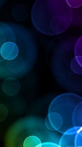 Preview wallpaper glare, circles, colorful, shape, size