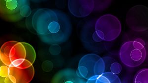 Preview wallpaper glare, circles, colorful, shape, size