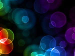 Preview wallpaper glare, circles, colorful, shape, size