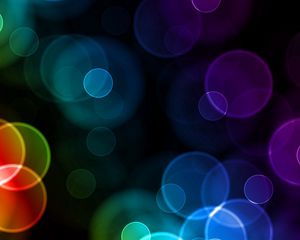 Preview wallpaper glare, circles, colorful, shape, size