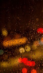 Preview wallpaper glare, colorful, drops, blur, rain