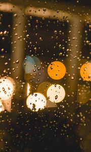 Preview wallpaper glare, drops, glass, blur, rain