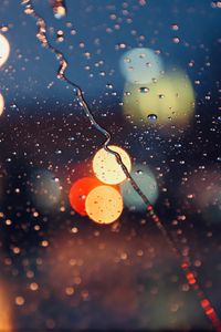 Preview wallpaper glare, drops, glass, rain, blur