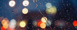 Preview wallpaper glare, drops, glass, rain, blur