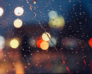 Preview wallpaper glare, drops, glass, rain, blur