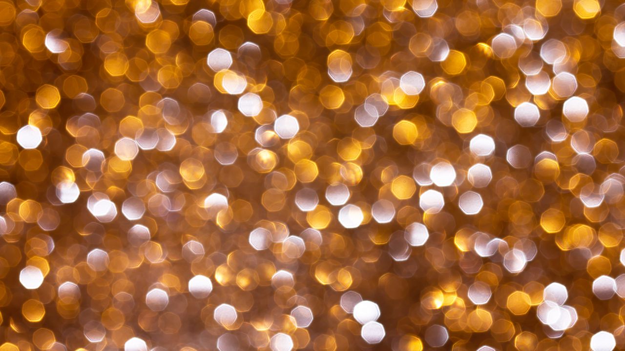 Wallpaper glare, gold, bokeh, circles, glitter