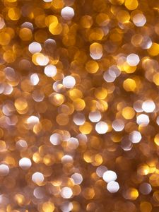 Preview wallpaper glare, gold, bokeh, circles, glitter