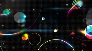 Preview wallpaper glare, light, luster, circles, shapes