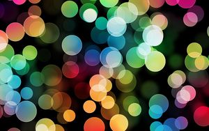 Preview wallpaper glare, lots, circles, colorful, light