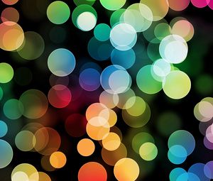 Preview wallpaper glare, lots, circles, colorful, light
