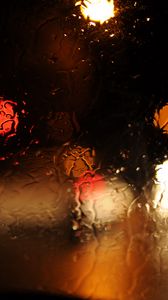 Preview wallpaper glass, bokeh, glare, rain, wet, macro