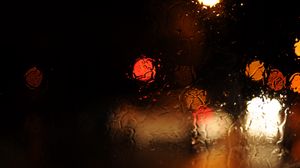 Preview wallpaper glass, bokeh, glare, rain, wet, macro
