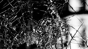 Preview wallpaper glass, broken, bw, cranny, shards