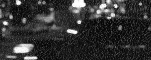 Preview wallpaper glass, broken, cranny, bokeh, lights, black and white