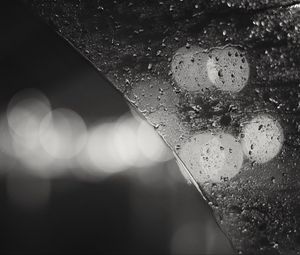 Preview wallpaper glass, broken, drops, bokeh, blur, black and white