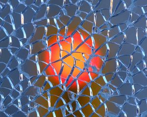Preview wallpaper glass, broken, transparent, macro, blue