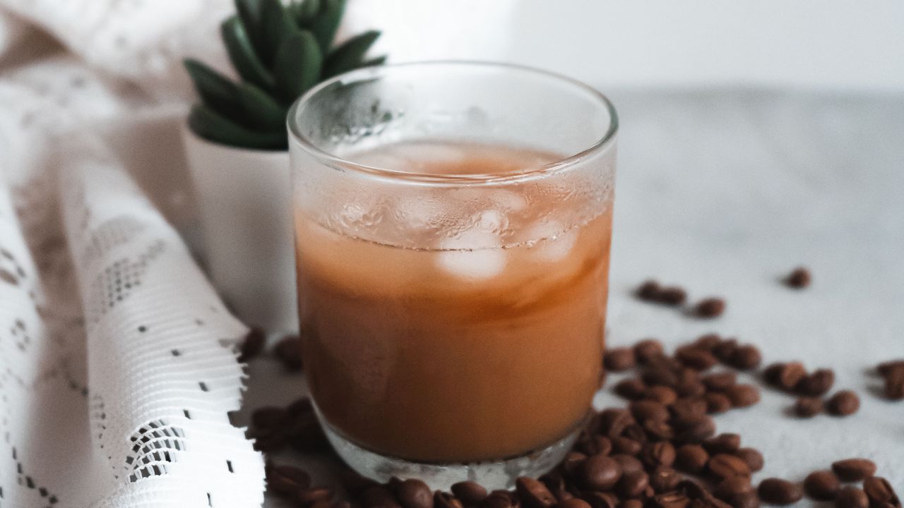 Wallpaper glass, coffee, coffee beans, drink