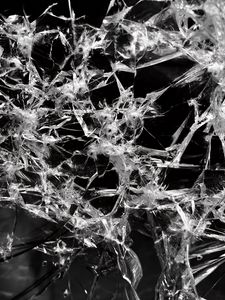 Preview wallpaper glass, cranny, broken, bw