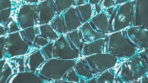 Preview wallpaper glass, cranny, broken, shards, texture, blue