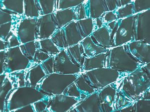 Preview wallpaper glass, cranny, broken, shards, texture, blue