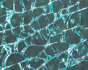 Preview wallpaper glass, cranny, broken, shards, texture, blue