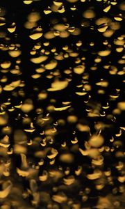 Preview wallpaper glass, drops, backlight, yellow, dark, macro