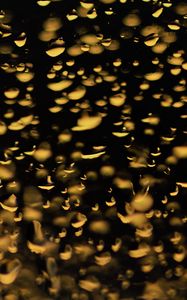Preview wallpaper glass, drops, backlight, yellow, dark, macro