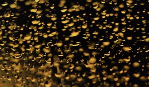 Preview wallpaper glass, drops, backlight, yellow, dark, macro