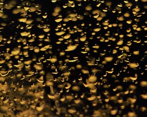 Preview wallpaper glass, drops, backlight, yellow, dark, macro