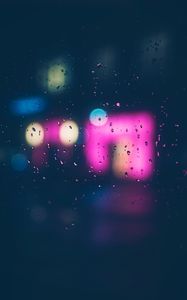 Preview wallpaper glass, drops, bokeh, glare, surface, blur