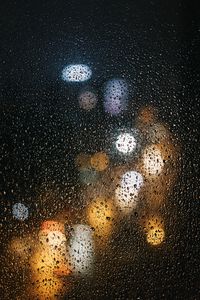 Preview wallpaper glass, drops, bokeh, rain, wet, surface, lights