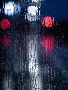 Preview wallpaper glass, drops, drips, bokeh, blur