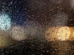 Preview wallpaper glass, drops, glare, bokeh, wet, macro