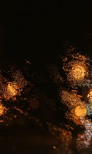 Preview wallpaper glass, drops, lights, blur, macro, wet