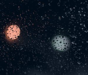 Preview wallpaper glass, drops, lights, water, wet, macro