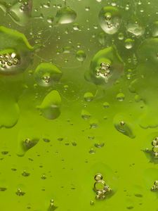 Preview wallpaper glass, drops, liquid, macro, green