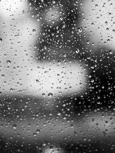 Preview wallpaper glass, drops, macro, black and white