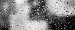 Preview wallpaper glass, drops, macro, black and white