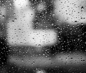 Preview wallpaper glass, drops, macro, black and white