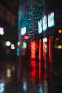 Preview wallpaper glass, drops, neon, lights, reflection